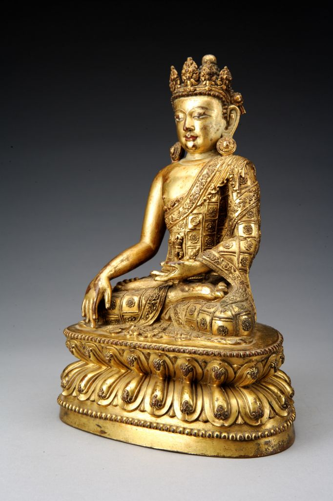 图片[2]-Bronze gilded Buddha sitting statue-China Archive